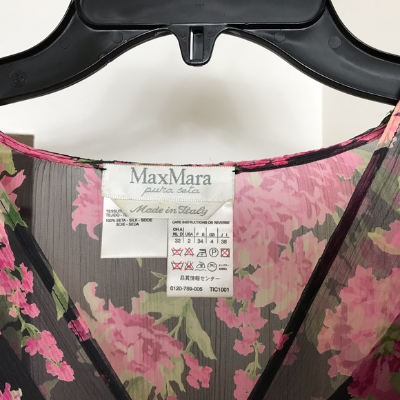 MaxMara Italy Stunning Floral Dress w/ Custom Slip Sz. 2 - Picture 6 of 9